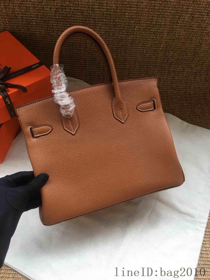 愛馬仕HERMES Birkin 鉑金包 土黃色 進口小牛皮 金銀扣 皮質細膩柔軟 時尚女手提包  tdher1141